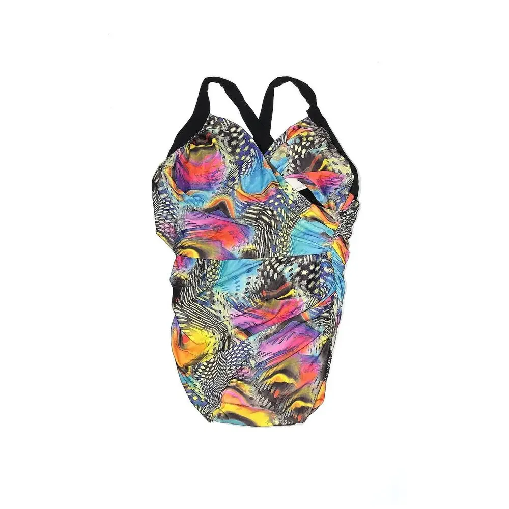 Kiyonna Sand & Glam Plus Size Swimsuit 1X One Piece Tummy Control Slimming